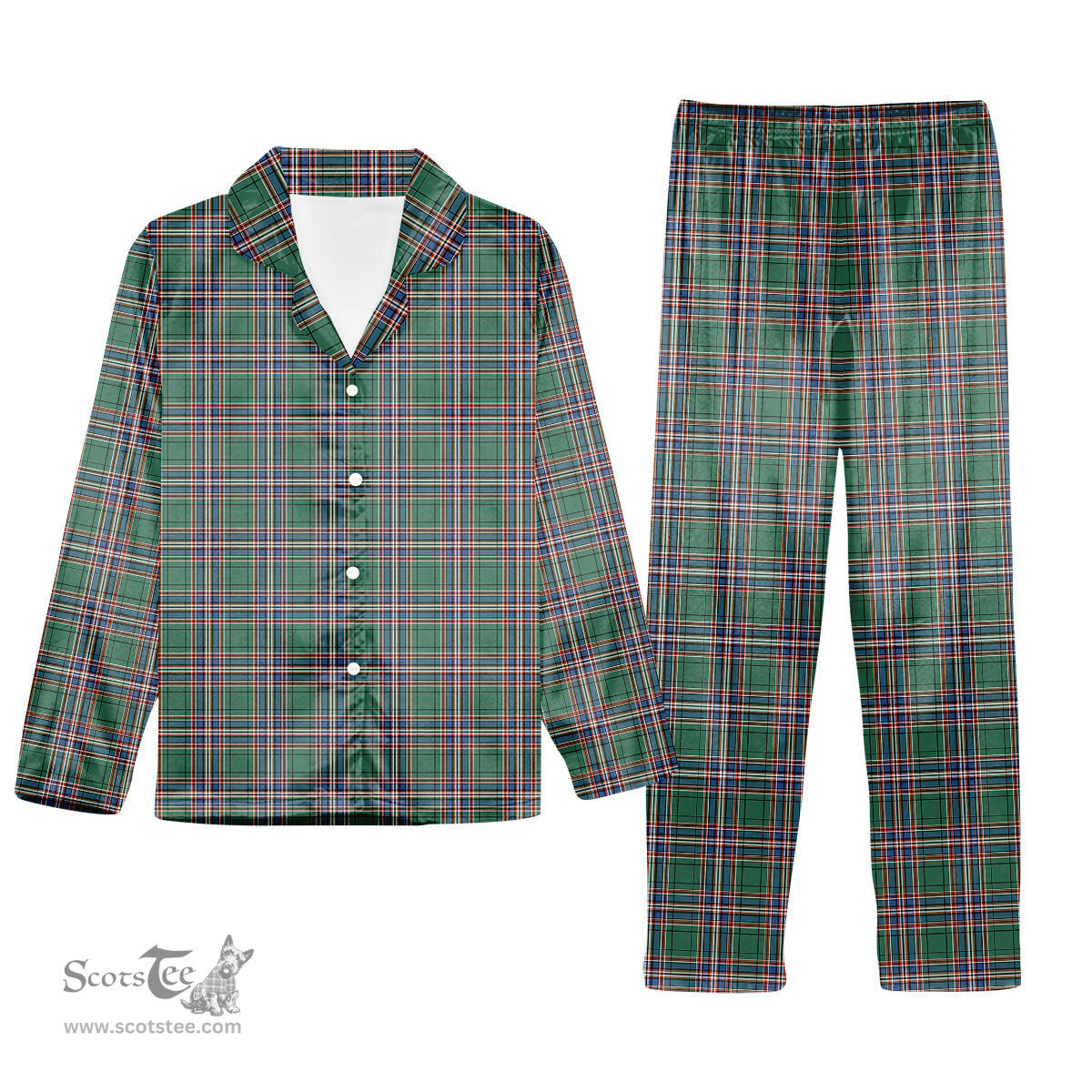 ScotsTee Shop Scottish McFarlane Hunting Ancient Tartan Pajama Satin Velvet Flannel Pajama Set