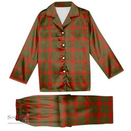 ScotsTee Shop Scottish McIntosh Red Ancient Tartan Pajama Satin Velvet Flannel Pajama Set