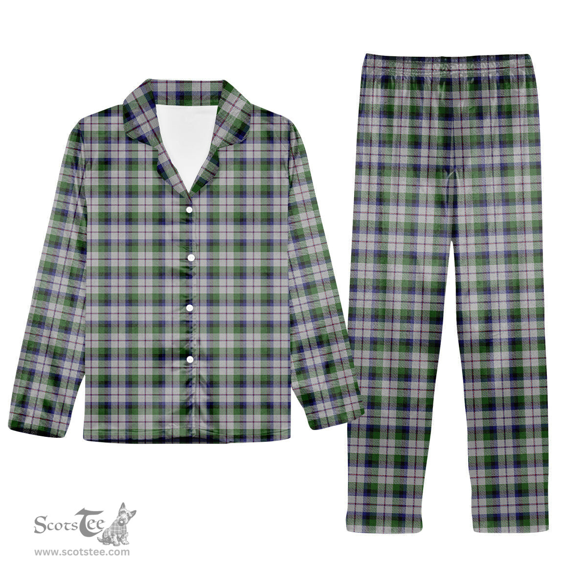 ScotsTee Shop Scottish McNaughton Dress Tartan Pajama Satin Velvet Flannel Pajama Set