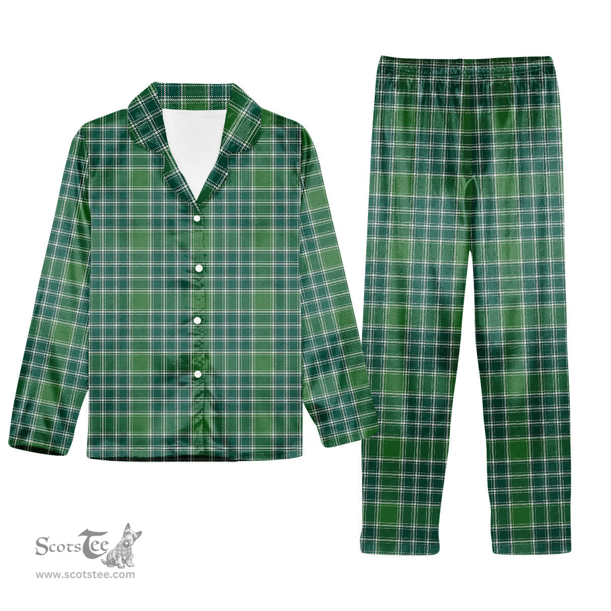 ScotsTee Shop Scottish McDonald Lord of the Isles Hunting Ancient Tartan Pajama Satin Velvet Flannel Pajama Set