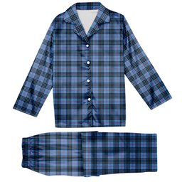 ScotsTee Shop Scottish McKay Blue Tartan Pajama Satin Velvet Flannel Pajama Set