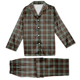 ScotsTee Shop Scottish McLeod of Harris Weathered Tartan Pajama Satin Velvet Flannel Pajama Set