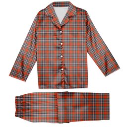 ScotsTee Shop Scottish McFarlane Ancient Tartan Pajama Satin Velvet Flannel Pajama Set