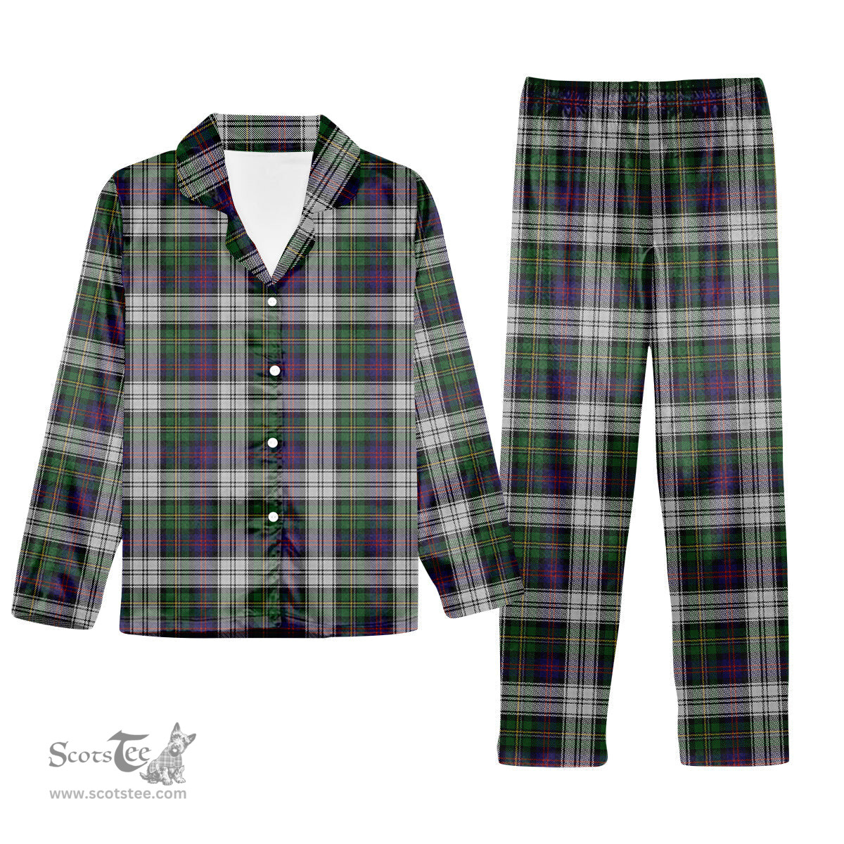 ScotsTee Shop Scottish McCallum Dress Tartan Pajama Satin Velvet Flannel Pajama Set