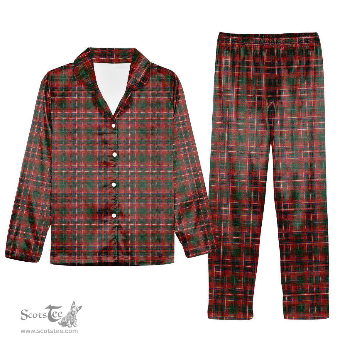 ScotsTee Shop Scottish McInnes Hastie Tartan Pajama Satin Velvet Flannel Pajama Set