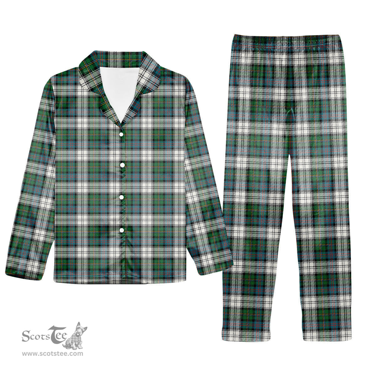 ScotsTee Shop Scottish McCallum Dress Ancient Tartan Pajama Satin Velvet Flannel Pajama Set