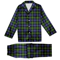 ScotsTee Shop Scottish McNeil of Barra Modern Tartan Pajama Satin Velvet Flannel Pajama Set