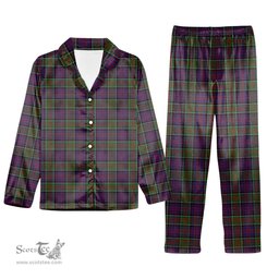 ScotsTee Shop Scottish McDonald of Clan Ranald Modern Tartan Pajama Satin Velvet Flannel Pajama Set