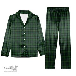 ScotsTee Shop Scottish McCandlish Hunting Green Tartan Pajama Satin Velvet Flannel Pajama Set
