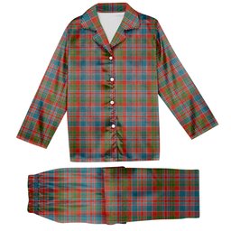 ScotsTee Shop Scottish McDonald of Boisdale Ancient Tartan Pajama Satin Velvet Flannel Pajama Set