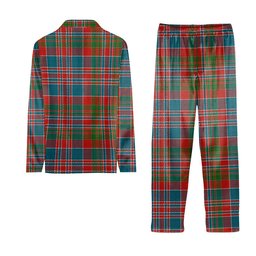 ScotsTee Shop Scottish McDonald of Boisdale Ancient Tartan Pajama Satin Velvet Flannel Pajama Set