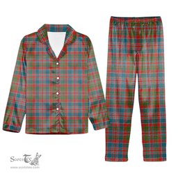 ScotsTee Shop Scottish McDonald of Boisdale Ancient Tartan Pajama Satin Velvet Flannel Pajama Set