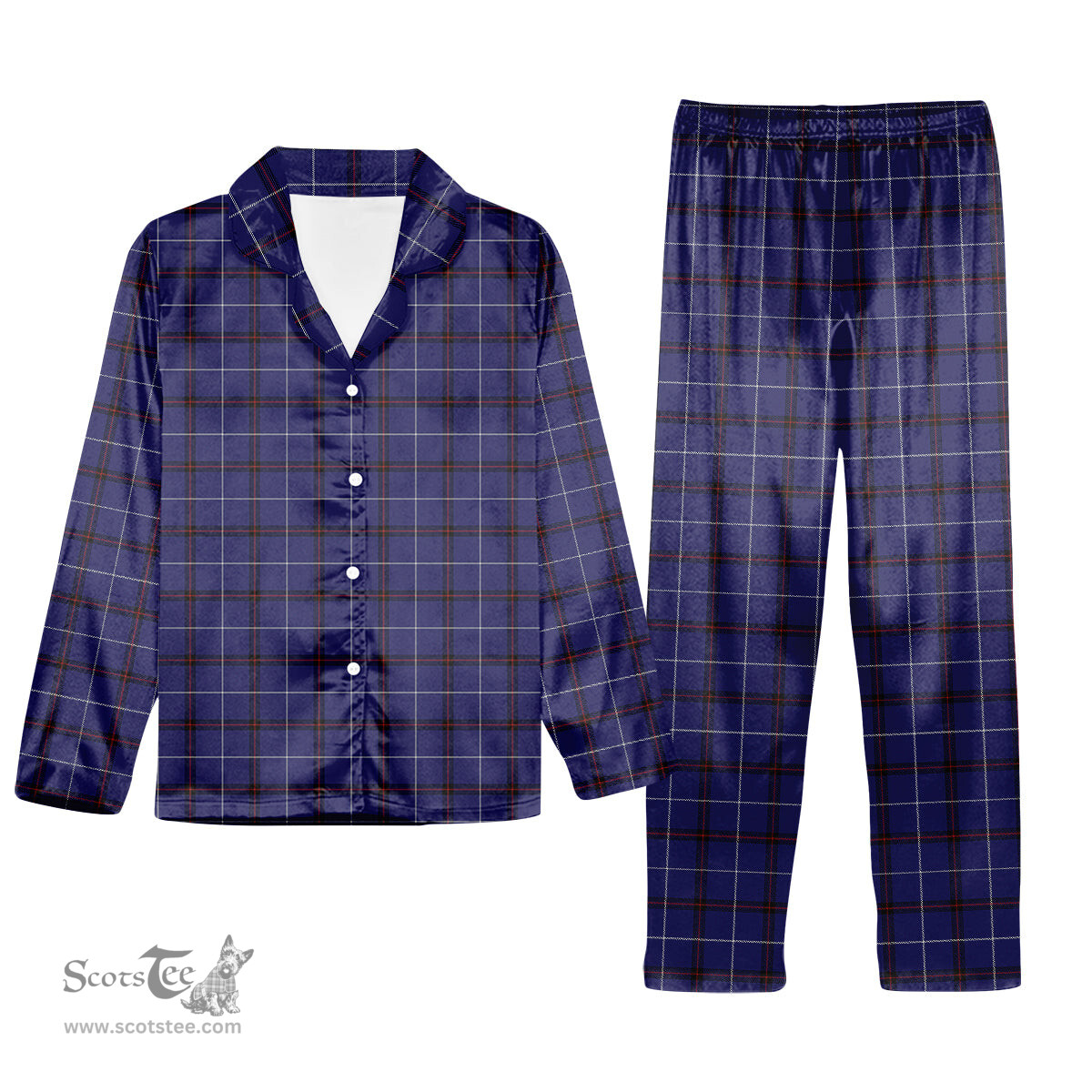 ScotsTee Shop Scottish McCallie Tartan Pajama Satin Velvet Flannel Pajama Set