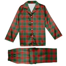 ScotsTee Shop Scottish McPhail Blue Bands Ancient Tartan Pajama Satin Velvet Flannel Pajama Set