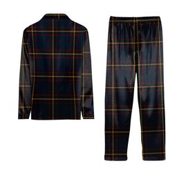 ScotsTee Shop Scottish McLaine of Lochbuie Hunting Tartan Pajama Satin Velvet Flannel Pajama Set