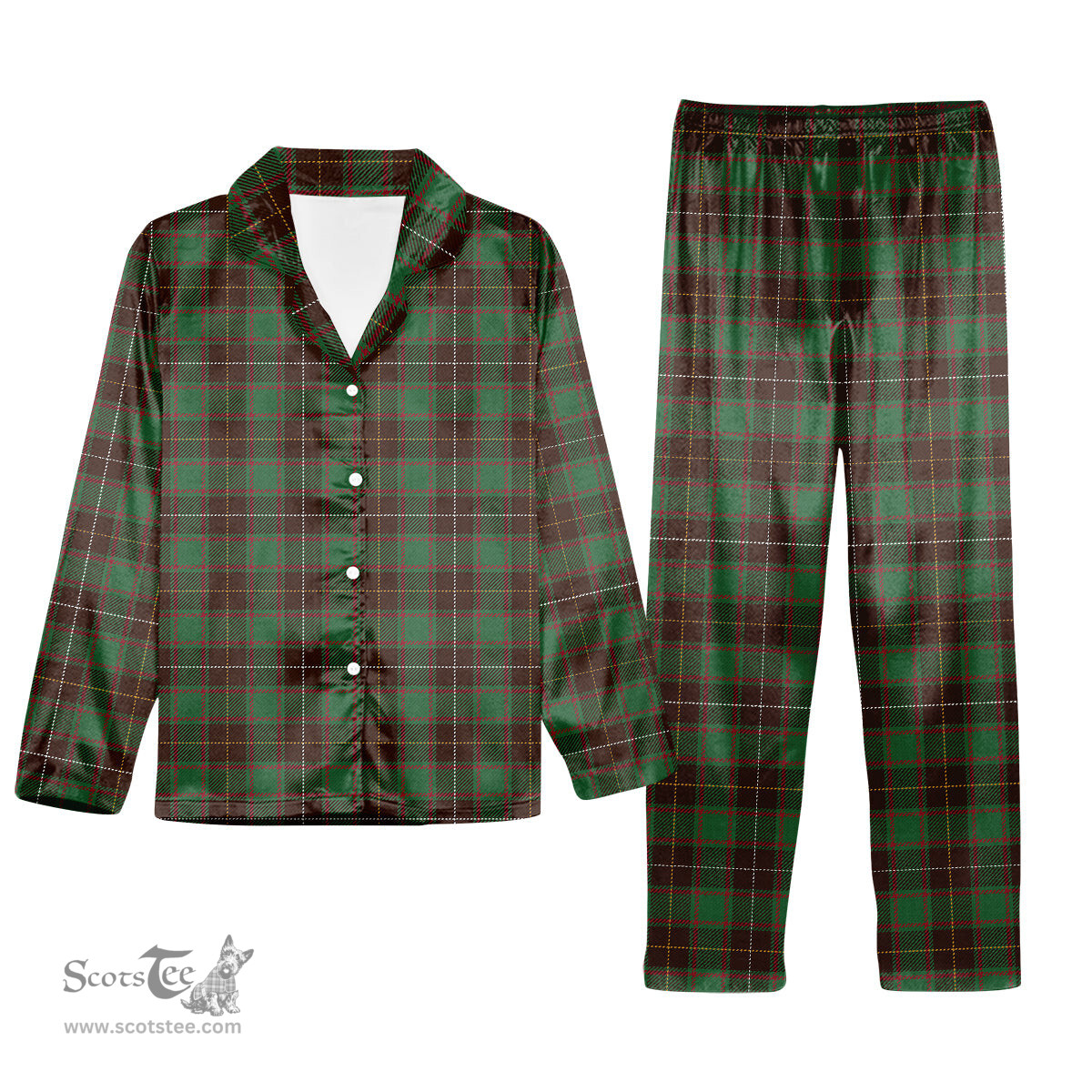 ScotsTee Shop Scottish McFie Hunting Modern Tartan Pajama Satin Velvet Flannel Pajama Set