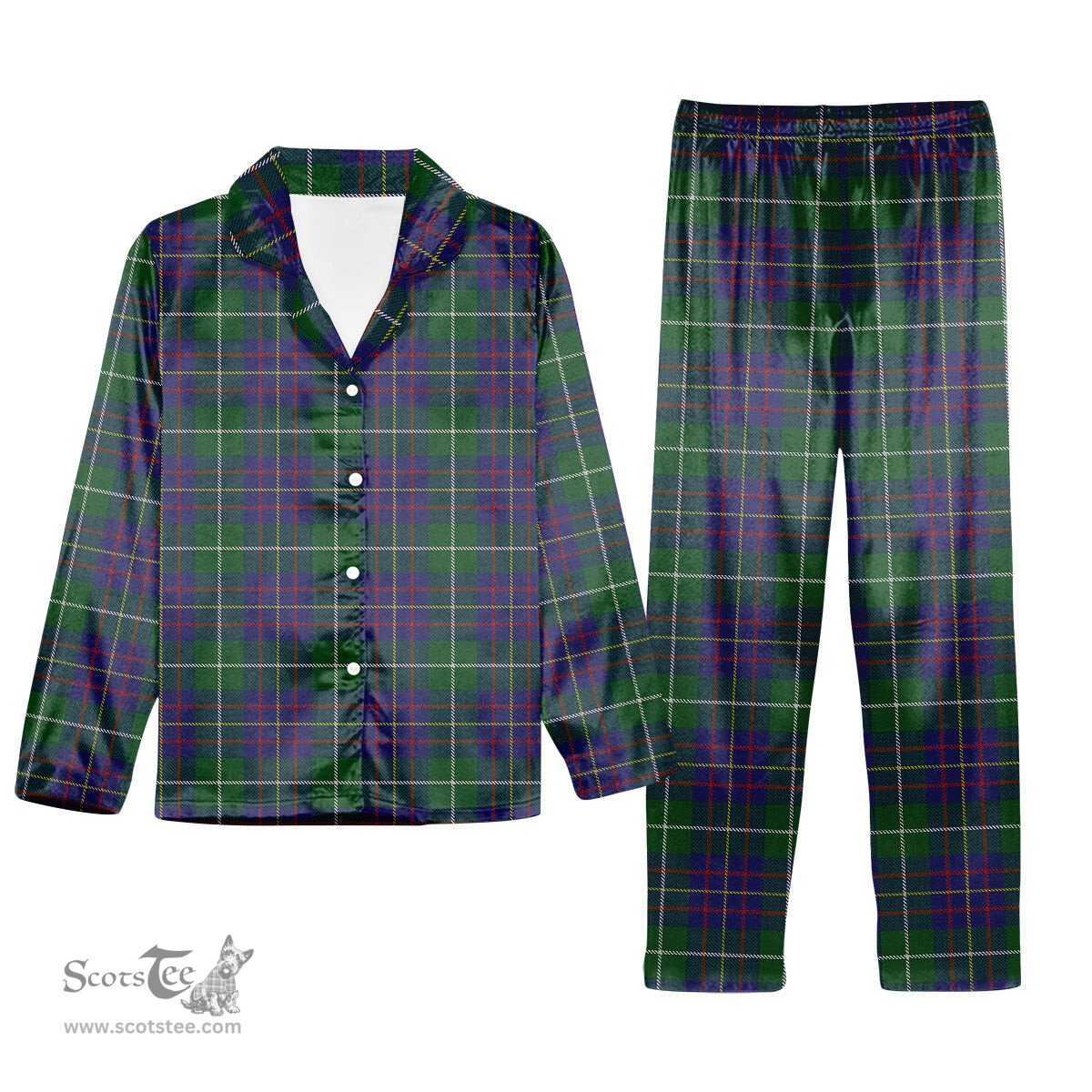 ScotsTee Shop Scottish McIntyre Inglis Tartan Pajama Satin Velvet Flannel Pajama Set