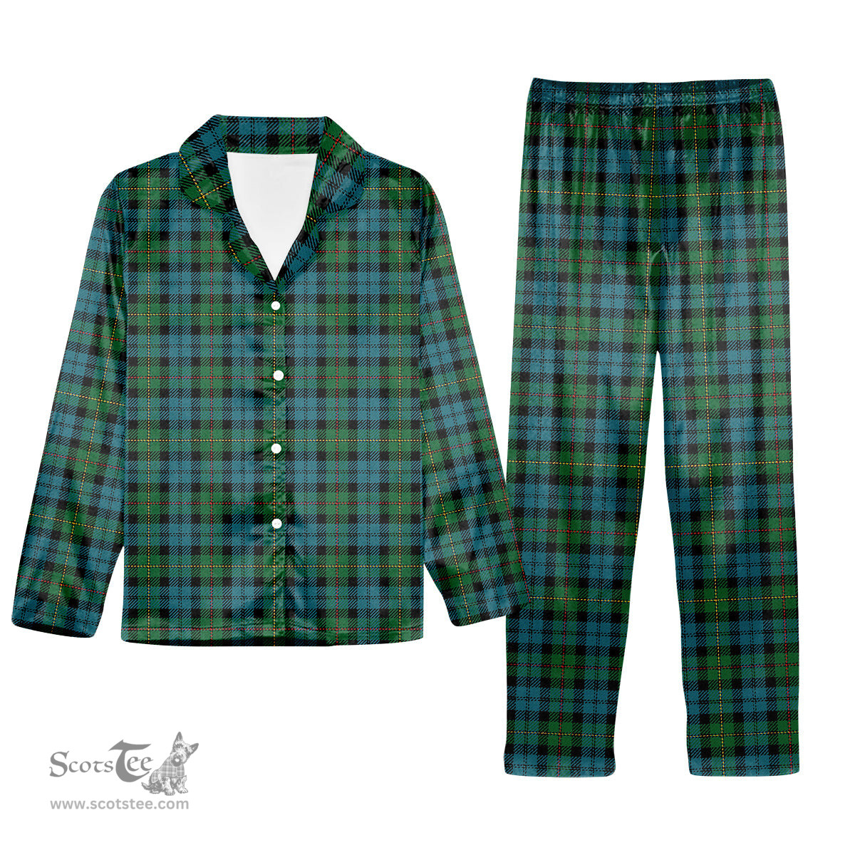 ScotsTee Shop Scottish McEwen Ancient Tartan Pajama Satin Velvet Flannel Pajama Set