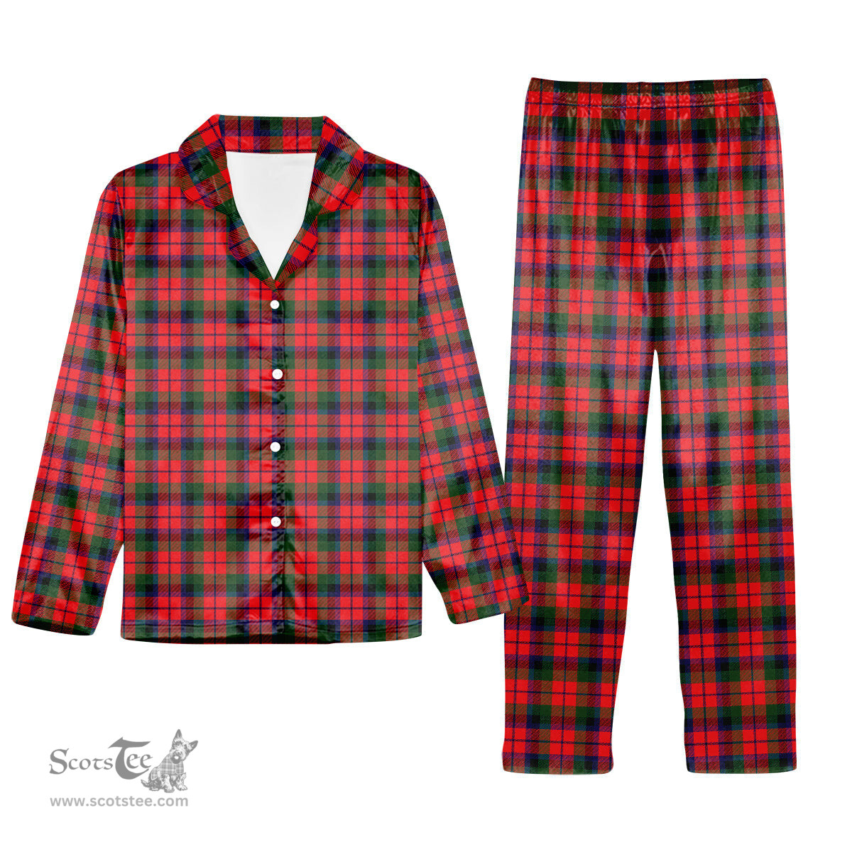ScotsTee Shop Scottish McNaughton Modern Tartan Pajama Satin Velvet Flannel Pajama Set