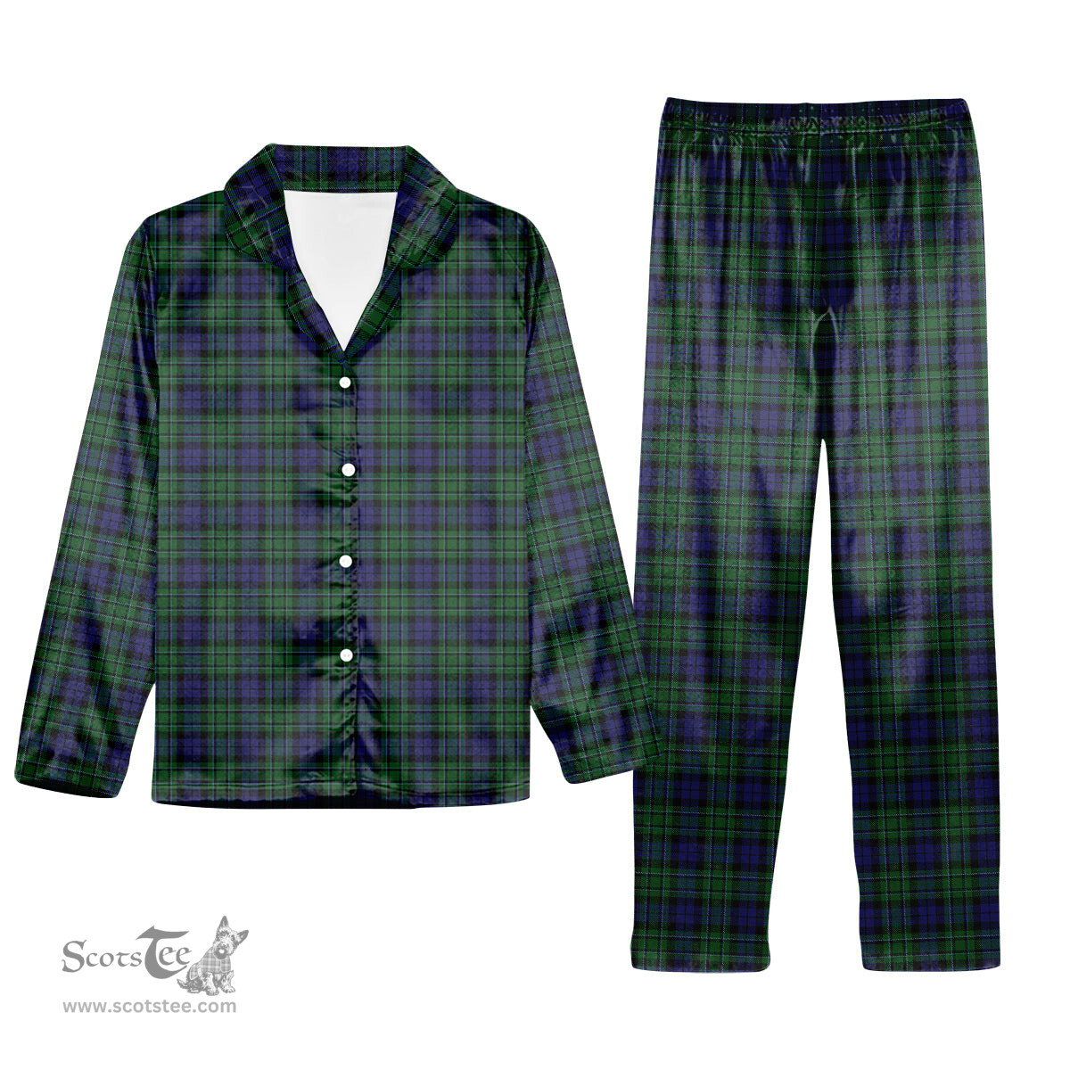 ScotsTee Shop Scottish McCallum Modern Tartan Pajama Satin Velvet Flannel Pajama Set