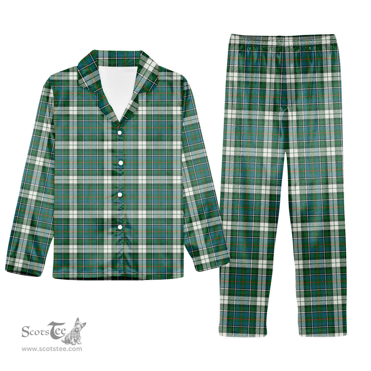 ScotsTee Shop Scottish McInnes Dress Ancient Tartan Pajama Satin Velvet Flannel Pajama Set