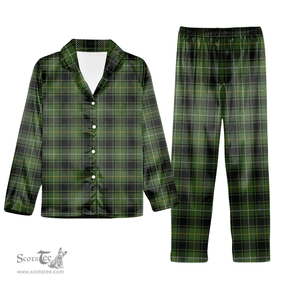 ScotsTee Shop Scottish McIver Hunting Tartan Pajama Satin Velvet Flannel Pajama Set