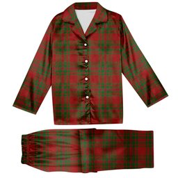 ScotsTee Shop Scottish McIntosh Red Tartan Pajama Satin Velvet Flannel Pajama Set