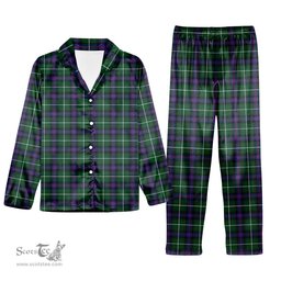 ScotsTee Shop Scottish McDonald of the Isles Hunting Modern Tartan Pajama Satin Velvet Flannel Pajama Set