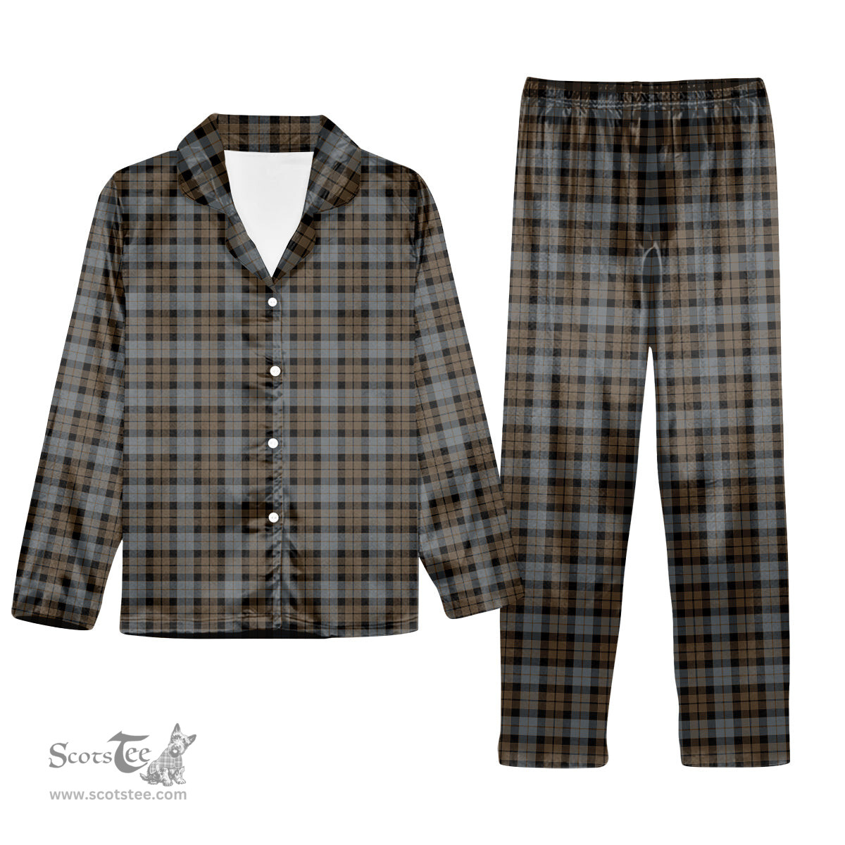 ScotsTee Shop Scottish McKay Weathered Tartan Pajama Satin Velvet Flannel Pajama Set