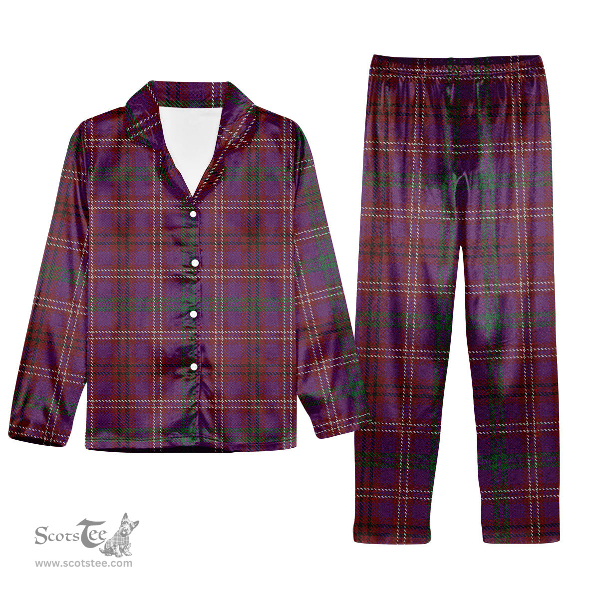 ScotsTee Shop Scottish McCall (Caithness) Tartan Pajama Satin Velvet Flannel Pajama Set