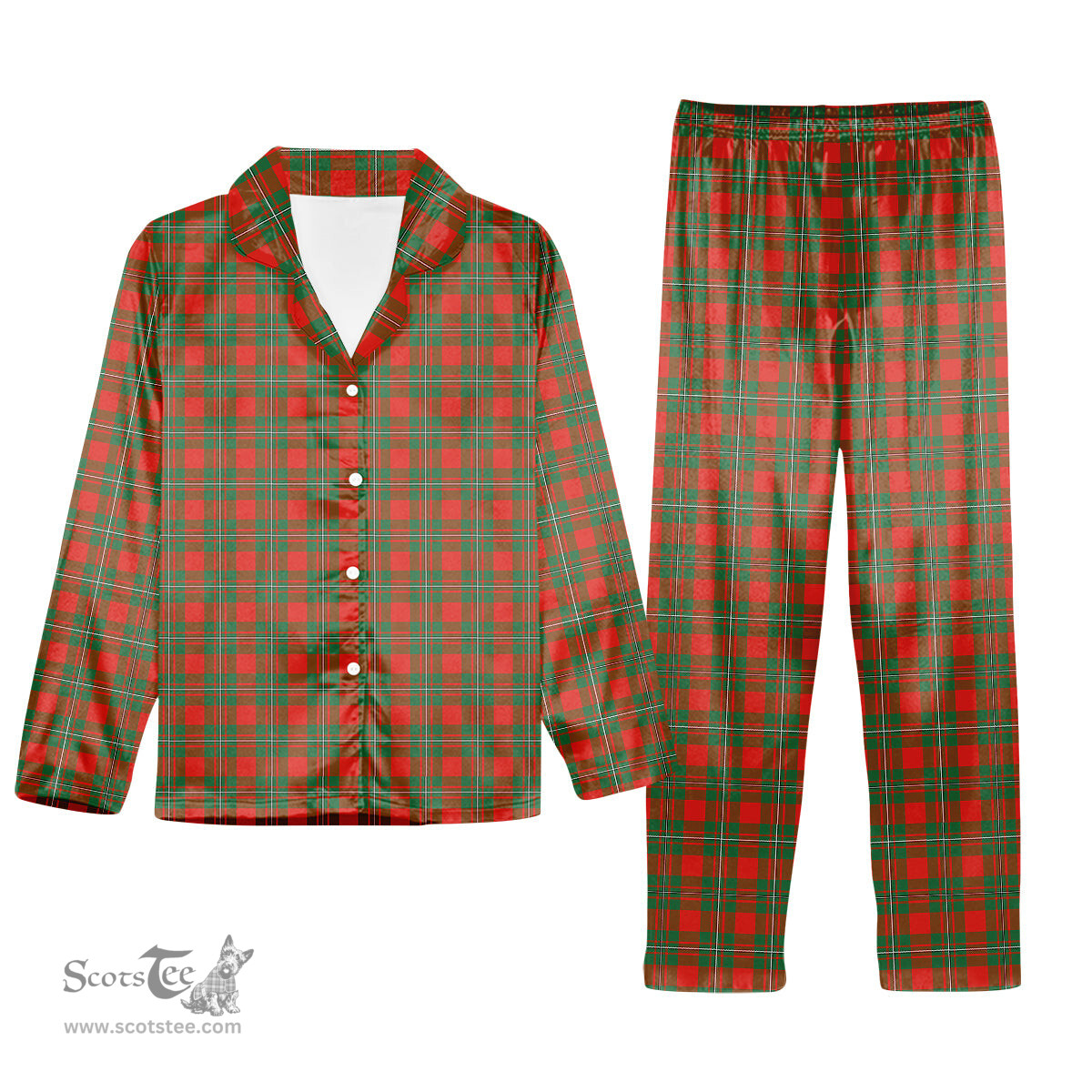 ScotsTee Shop Scottish McGregor Ancient Tartan Pajama Satin Velvet Flannel Pajama Set