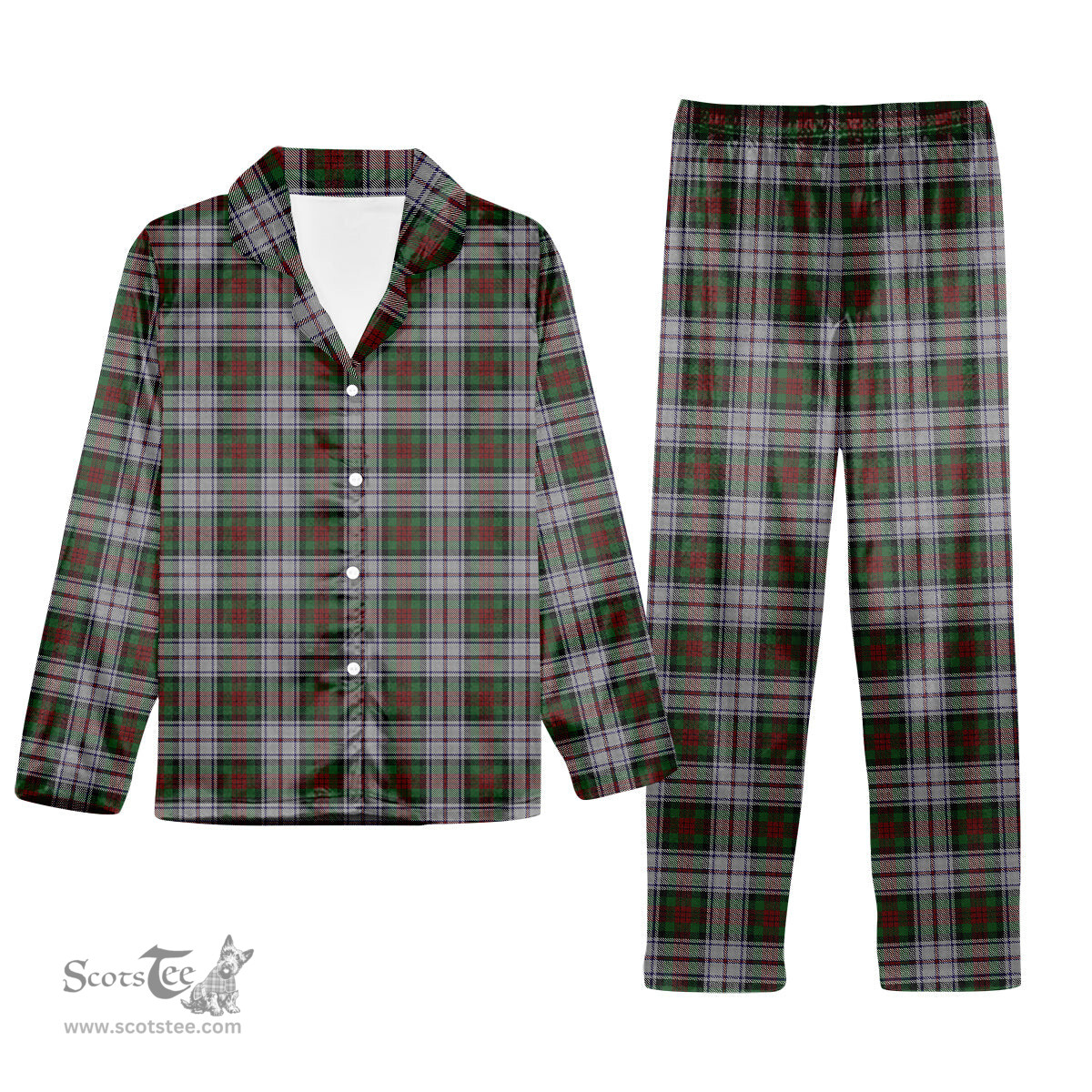 ScotsTee Shop Scottish McDuff Dress Tartan Pajama Satin Velvet Flannel Pajama Set