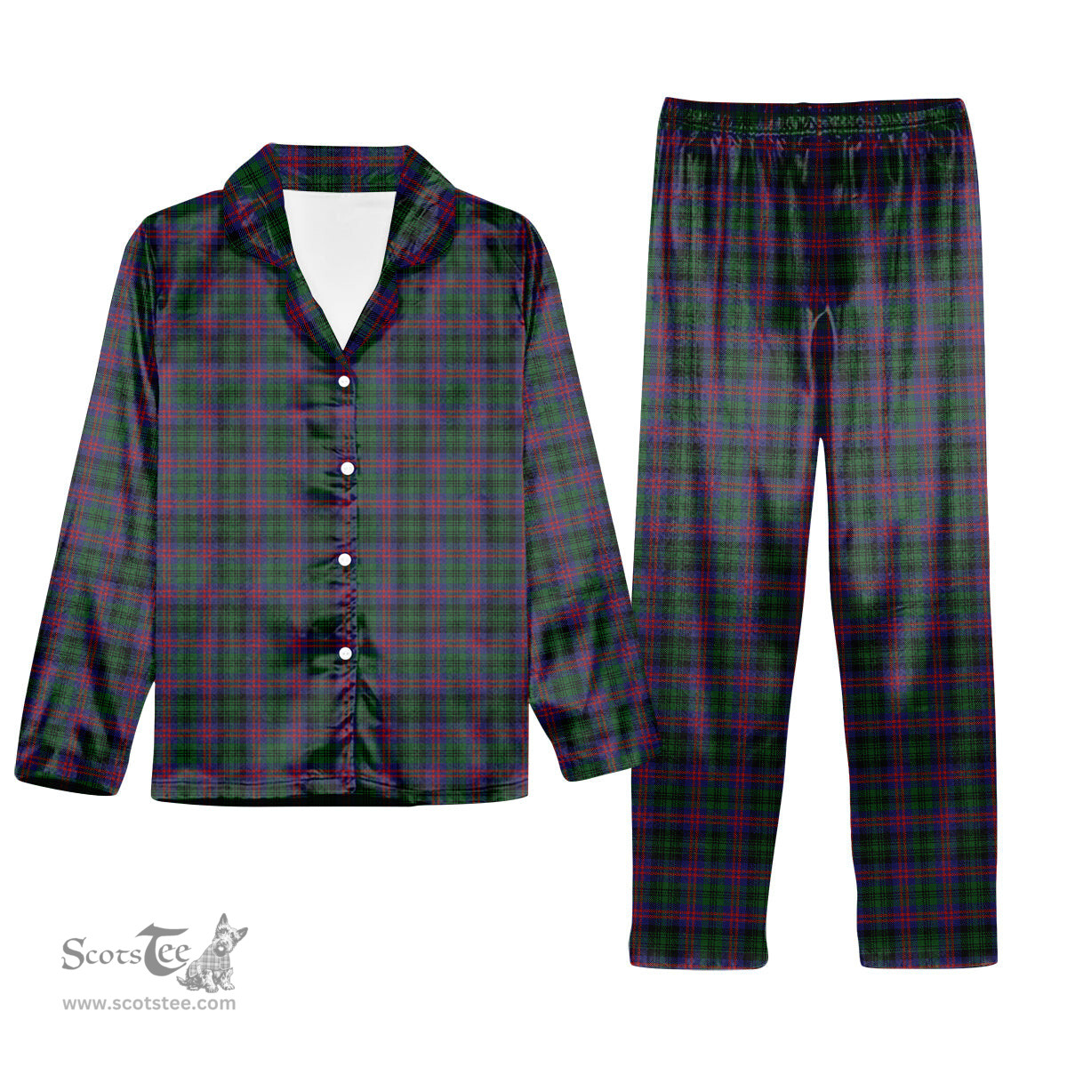 ScotsTee Shop Scottish McLachlan Hunting Tartan Pajama Satin Velvet Flannel Pajama Set