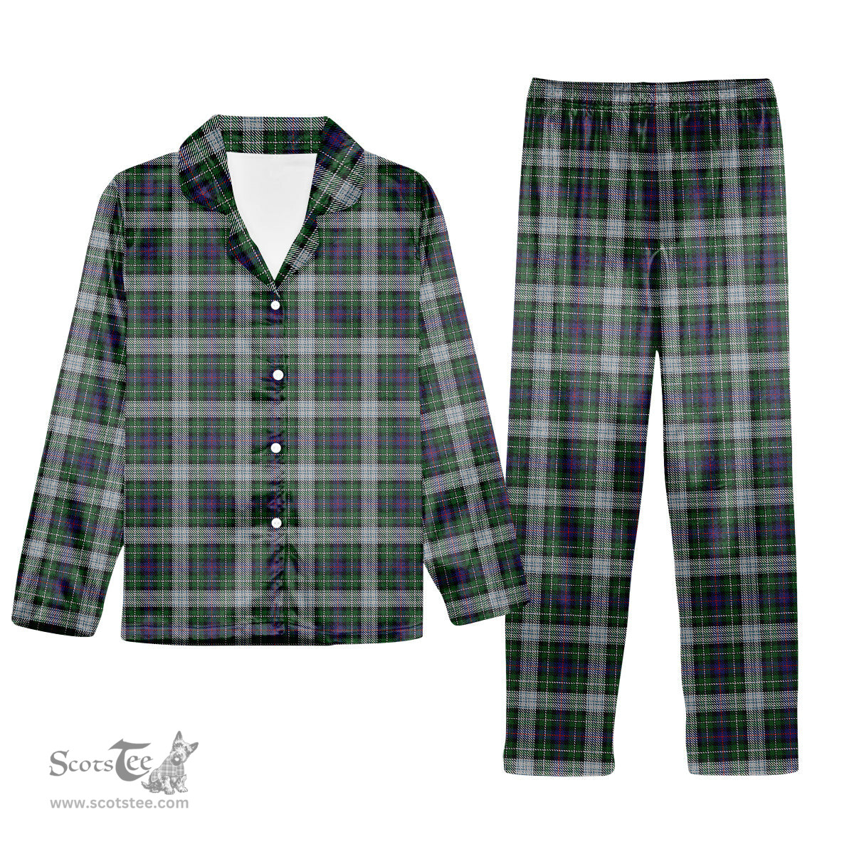ScotsTee Shop Scottish McKenzie Dress Tartan Pajama Satin Velvet Flannel Pajama Set