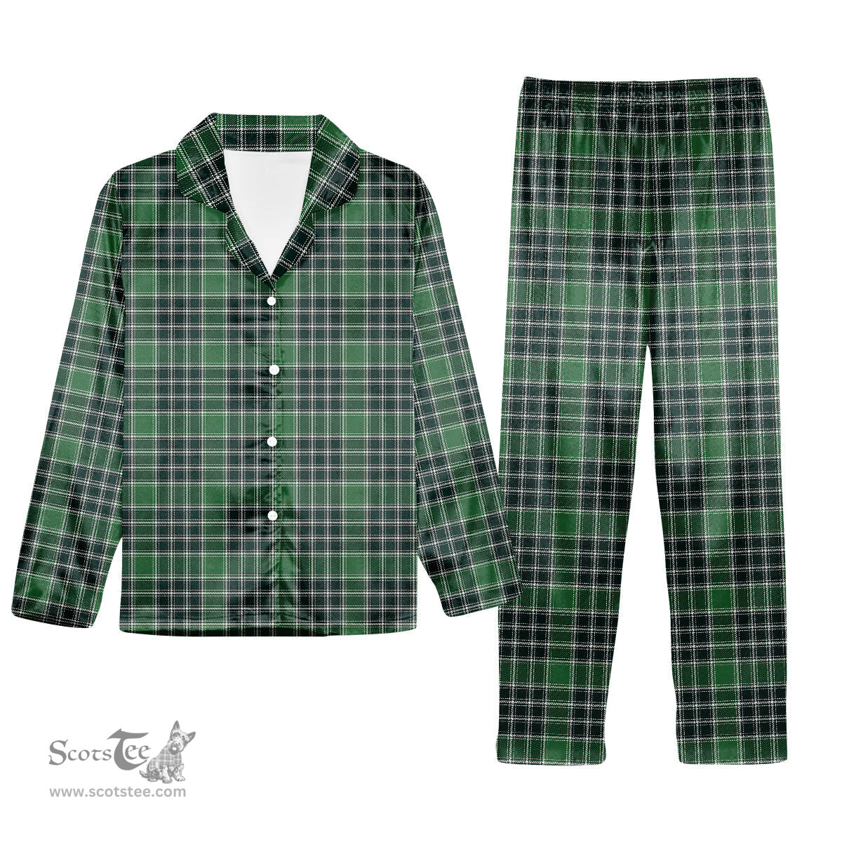 ScotsTee Shop Scottish McDonald Lord of the Isles Hunting Modern Tartan Pajama Satin Velvet Flannel Pajama Set
