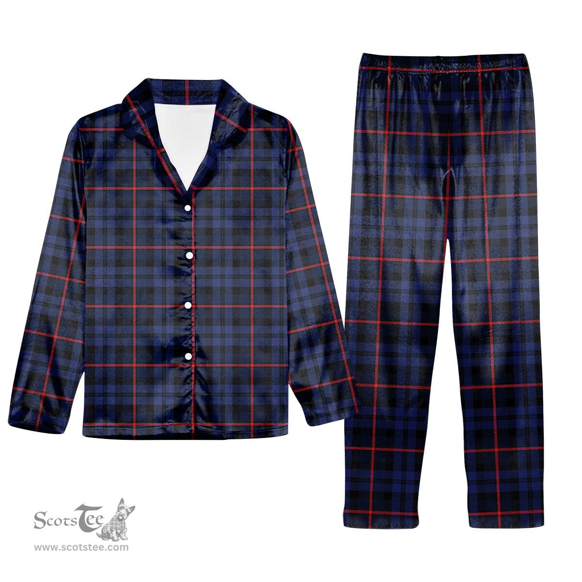 ScotsTee Shop Scottish McCorquodale Modern Tartan Pajama Satin Velvet Flannel Pajama Set