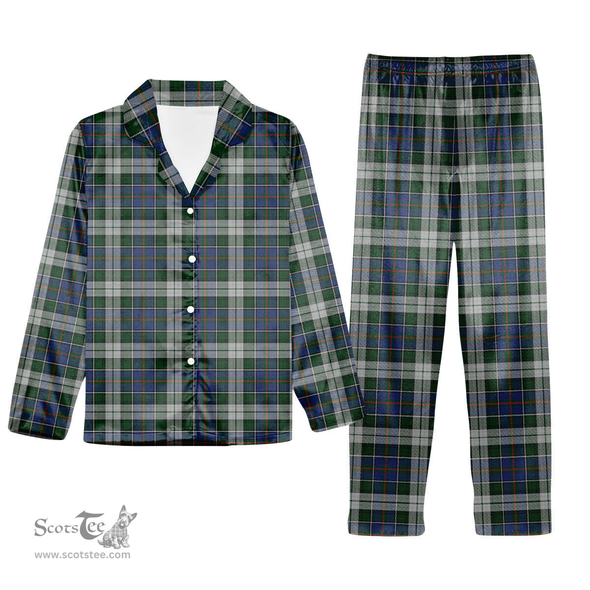 ScotsTee Shop Scottish McInnes Dress Tartan Pajama Satin Velvet Flannel Pajama Set