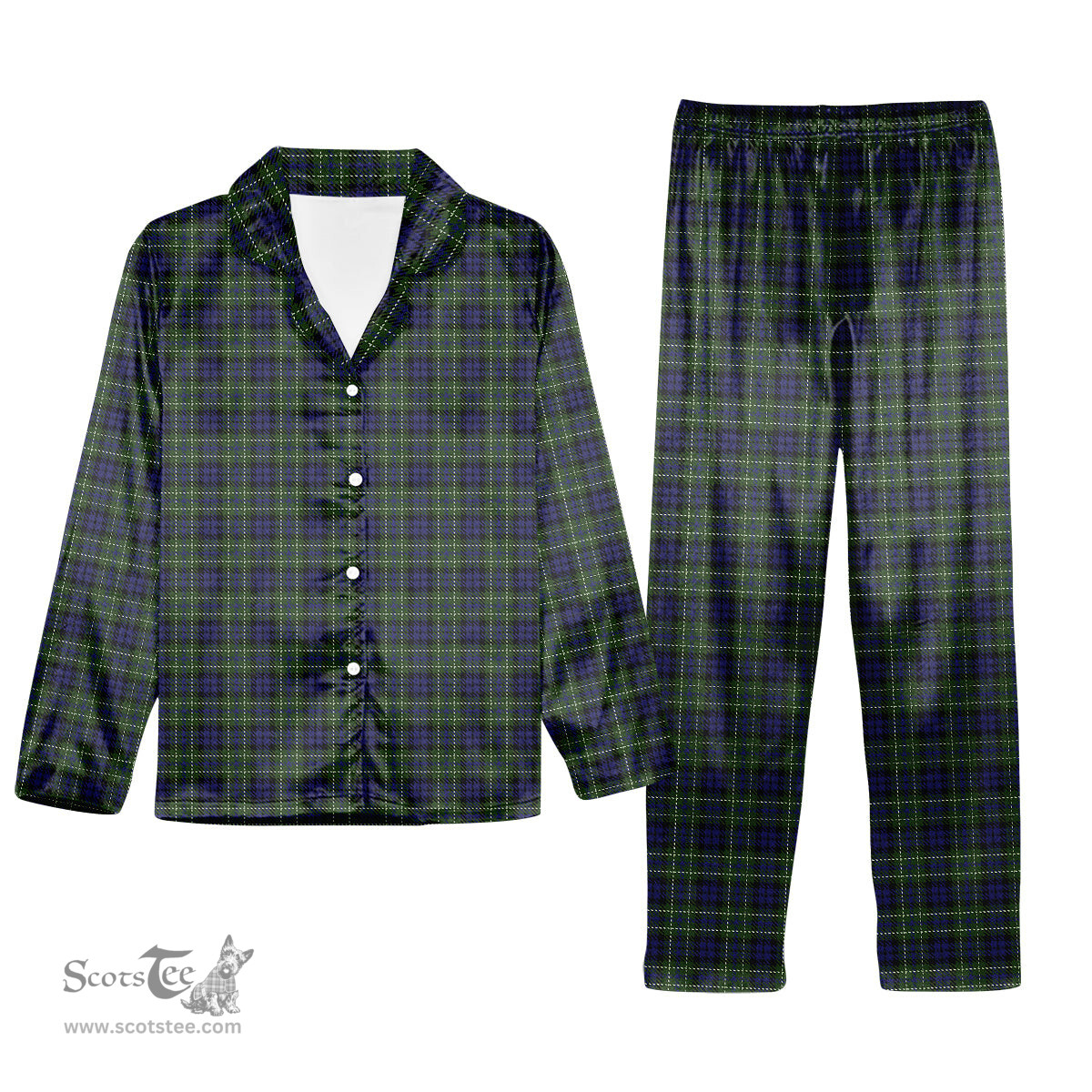 ScotsTee Shop Scottish McNeil of Colonsay Tartan Pajama Satin Velvet Flannel Pajama Set