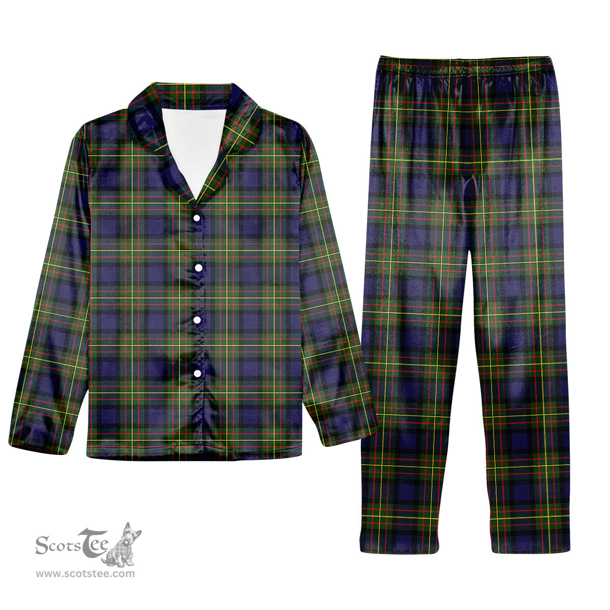 ScotsTee Shop Scottish McLaren Modern Tartan Pajama Satin Velvet Flannel Pajama Set