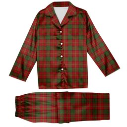 ScotsTee Shop Scottish McInally Tartan Pajama Satin Velvet Flannel Pajama Set