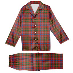 ScotsTee Shop Scottish McDonald of Glenaladale Ancient Tartan Pajama Satin Velvet Flannel Pajama Set