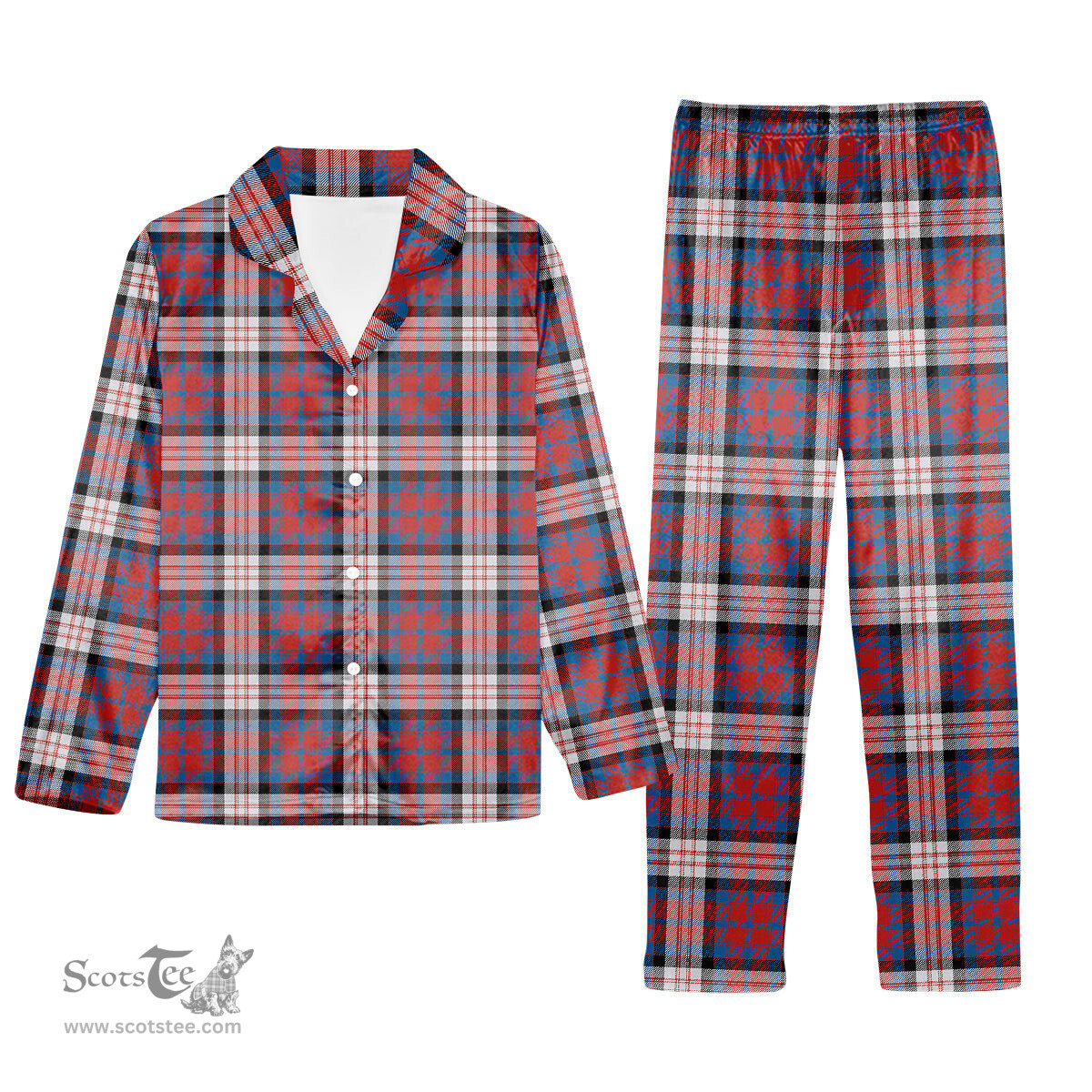 ScotsTee Shop Scottish McDonald Dress Irish Ancient Tartan Pajama Satin Velvet Flannel Pajama Set