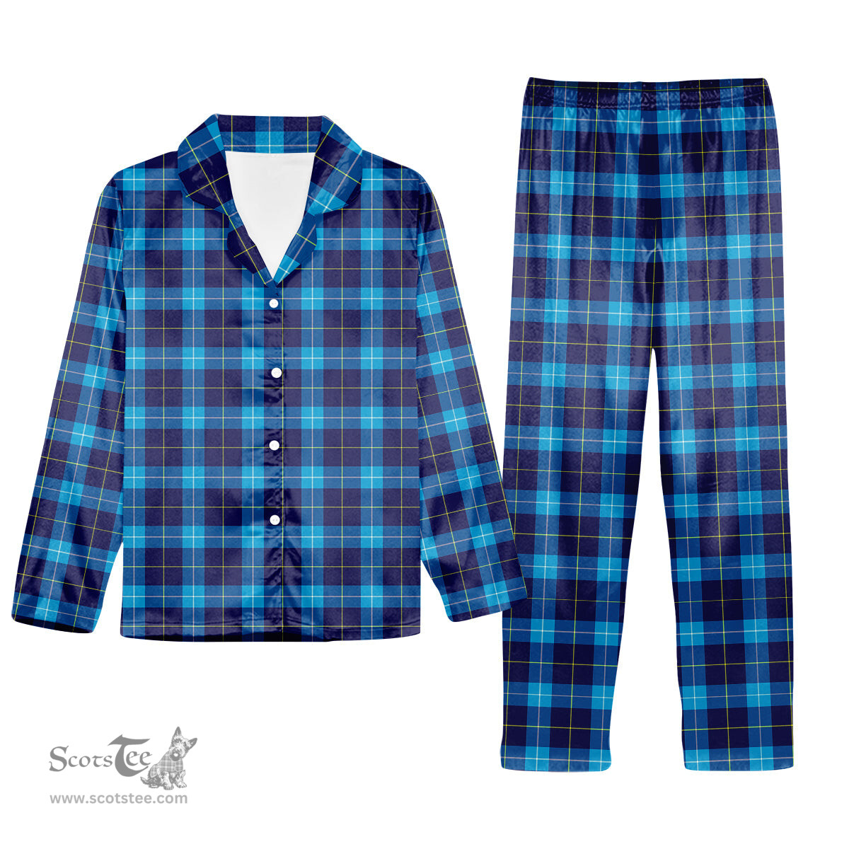ScotsTee Shop Scottish McKerrell Tartan Pajama Satin Velvet Flannel Pajama Set