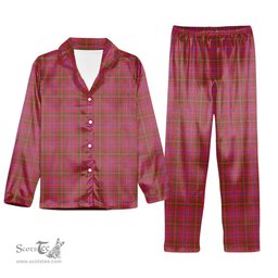 ScotsTee Shop Scottish McLeod Red Ancient Tartan Pajama Satin Velvet Flannel Pajama Set