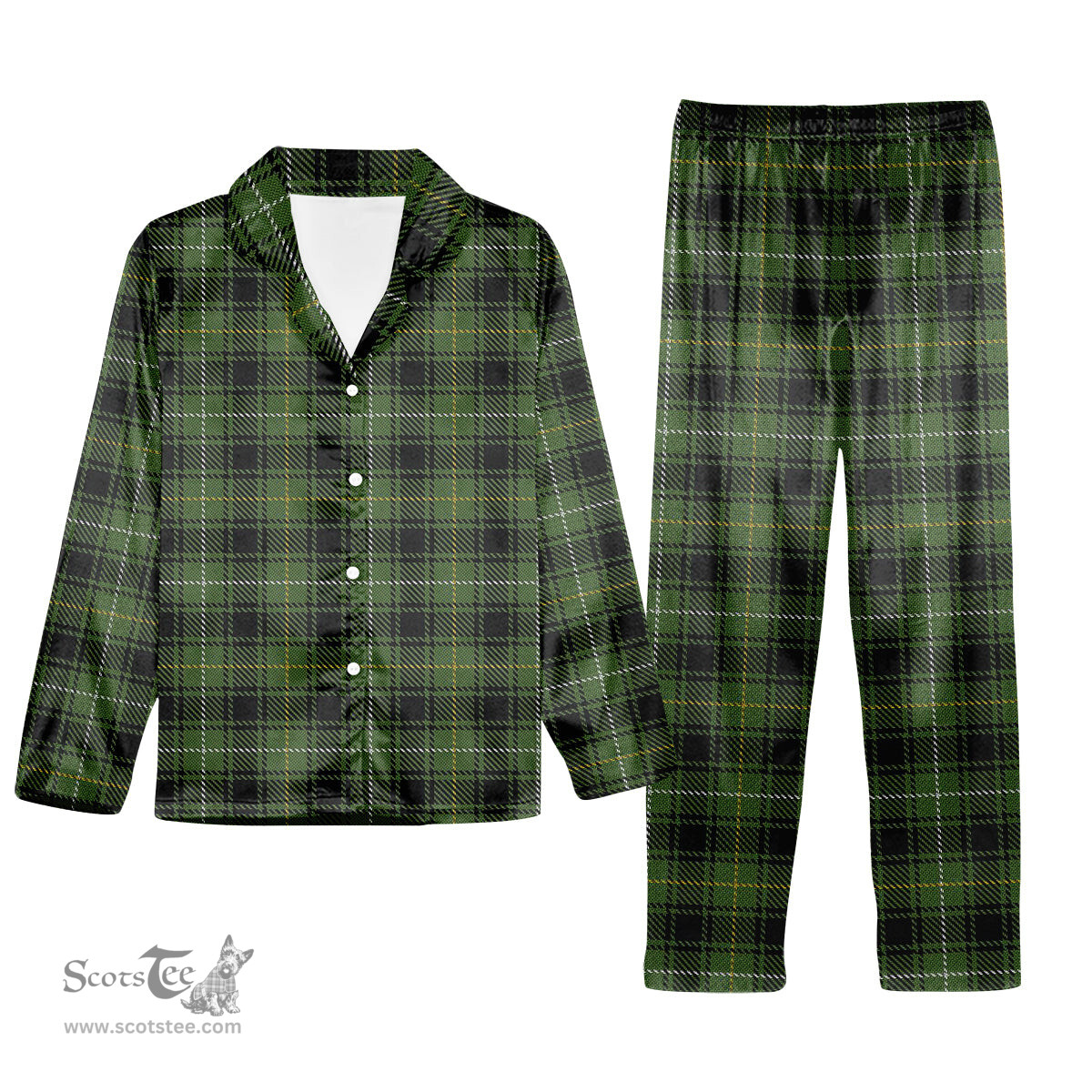 ScotsTee Shop Scottish McIvor Hunting Tartan Pajama Satin Velvet Flannel Pajama Set