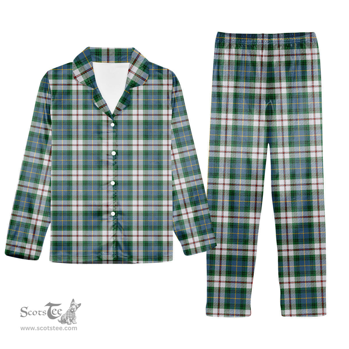 ScotsTee Shop Scottish McLeod Of Californian Ancient Tartan Pajama Satin Velvet Flannel Pajama Set