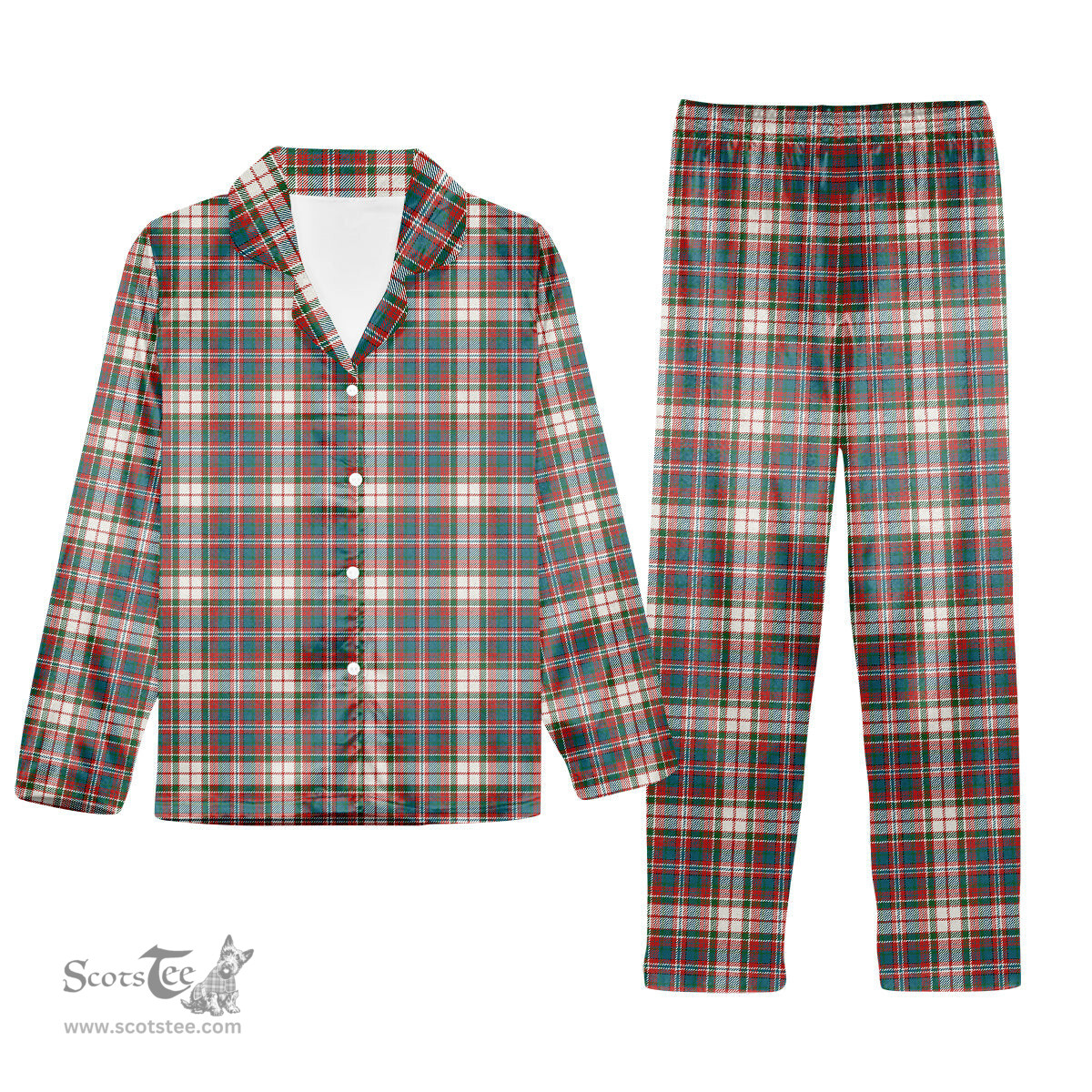 ScotsTee Shop Scottish McFarland Dress Ancient Tartan Pajama Satin Velvet Flannel Pajama Set