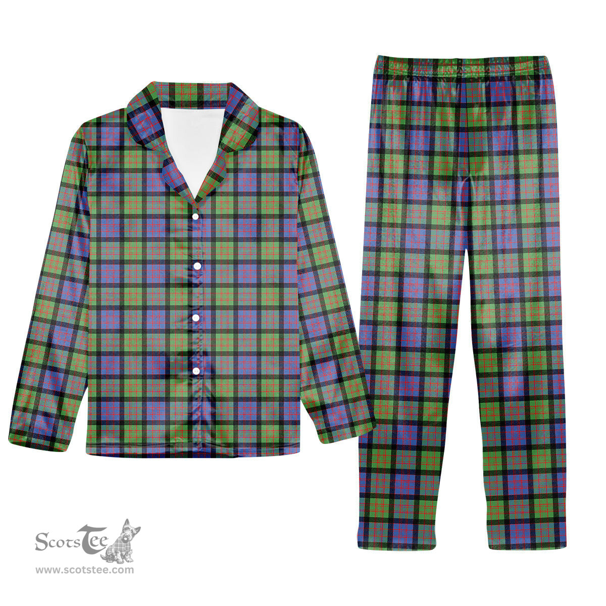 ScotsTee Shop Scottish McDonald Ancient Tartan Pajama Satin Velvet Flannel Pajama Set