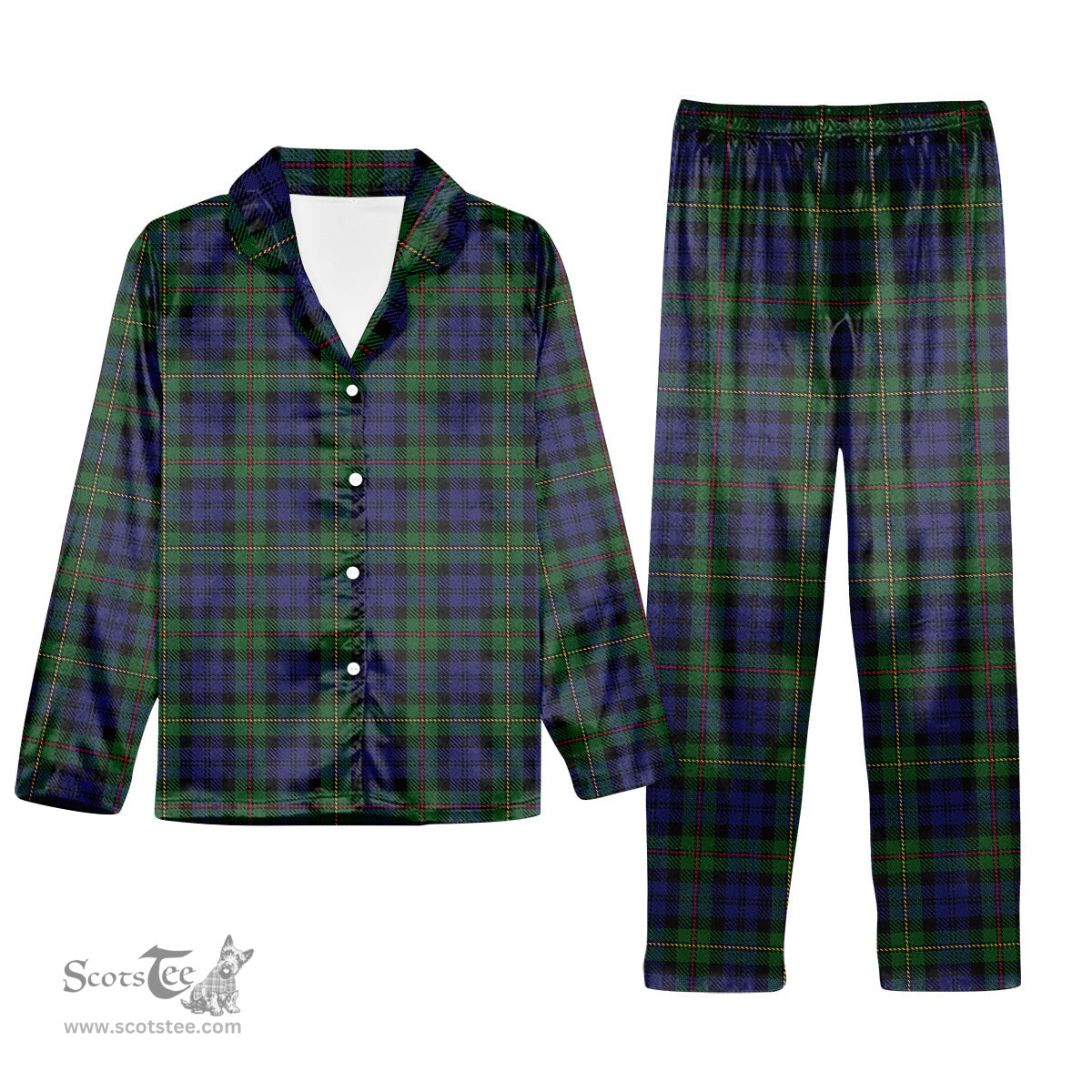 ScotsTee Shop Scottish McEwan Tartan Pajama Satin Velvet Flannel Pajama Set