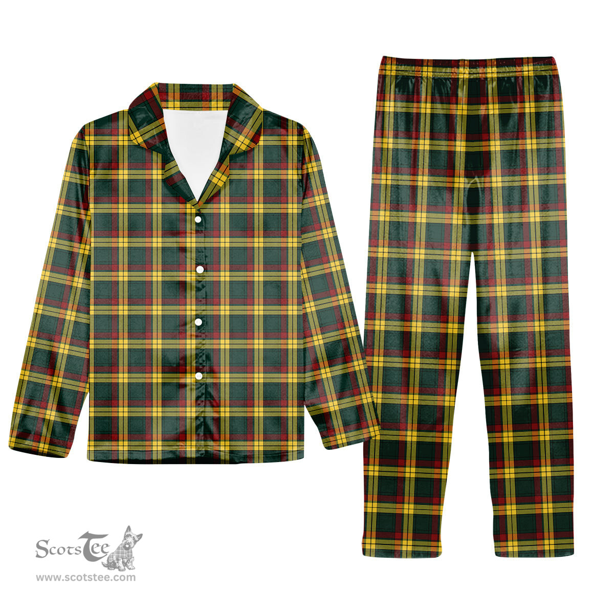 ScotsTee Shop Scottish McMillan Old Modern Tartan Pajama Satin Velvet Flannel Pajama Set